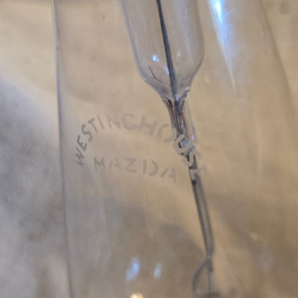 VTG Westinghouse Mazda Street Light Bulb 1915 Clear Glass Brass Base Antique USA - Picture 3 of 9